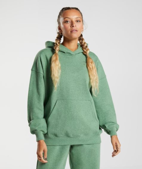 Women's Gymshark Rest Day Sweats Hoodie Green | CA N0758D